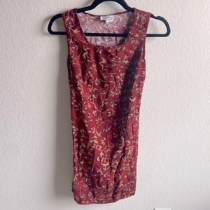 VINTAGE red floral rayon shift mini dress